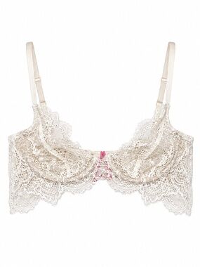 La Senza Diva Ivory Scalloped Lace Demi Bra – 34B EUC